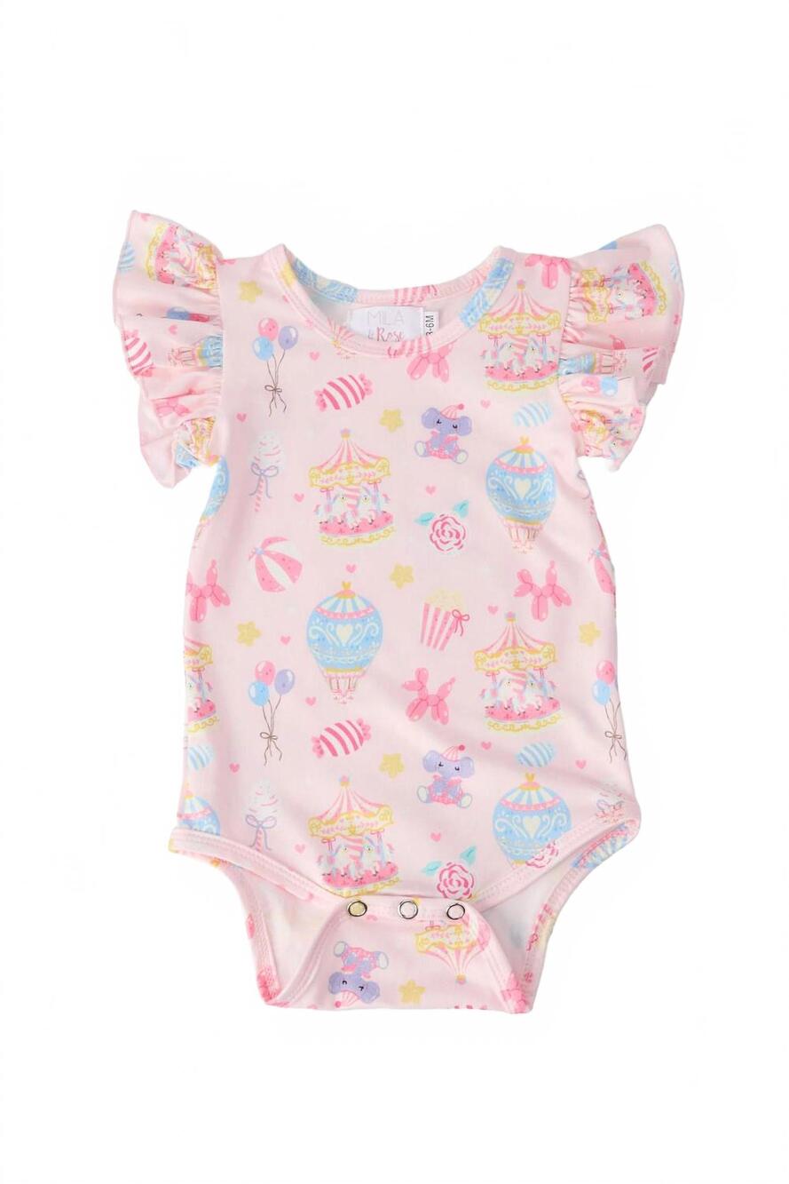 NEW MILA & ROSE girls off to the circus bodysuit in pastel